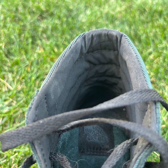 Mens 9.5 Vans High Top Green Suede Black Gum - Picture 10 of 13